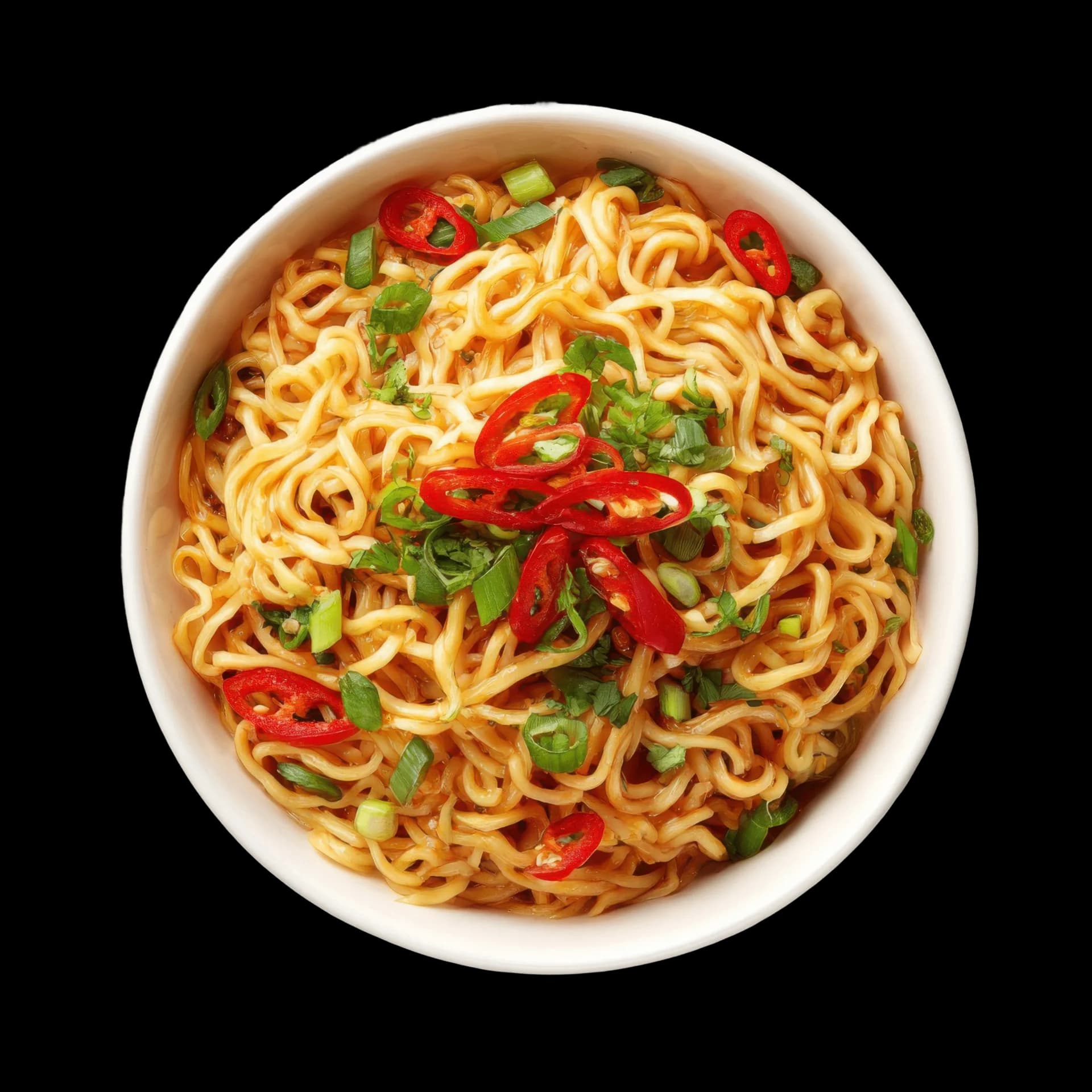Spicy Instant Noodles with Spring Onion & Chili